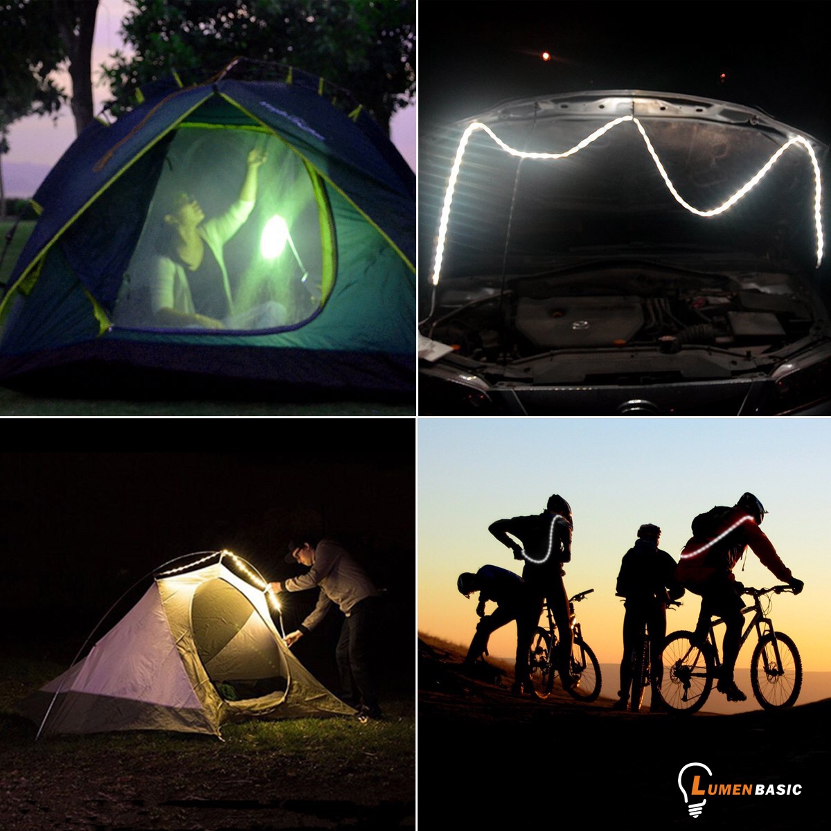 Multi-functional Camping Light With Led Strip, Can Be Used As Tent